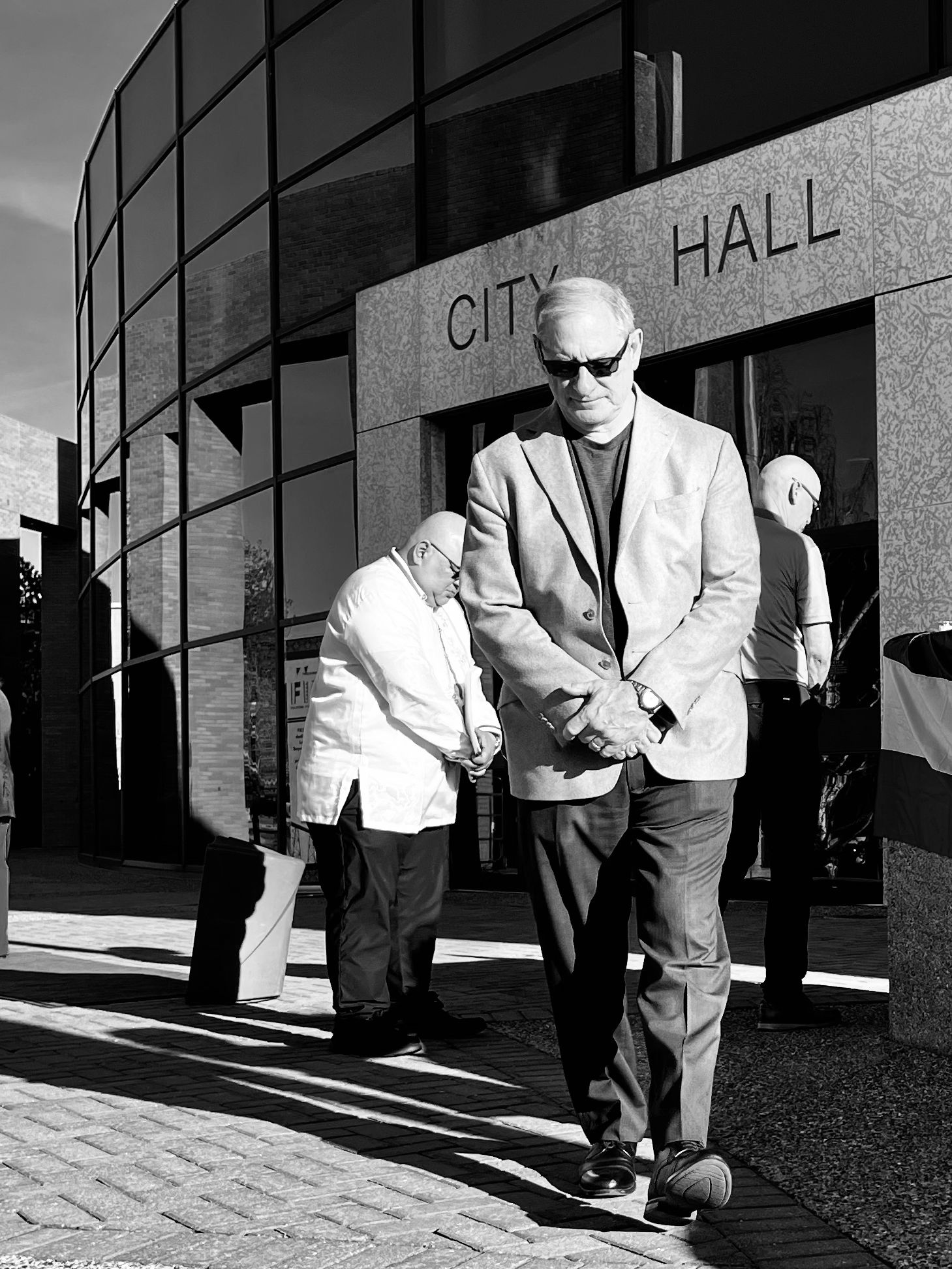 John Middleton-Hope at City Hall with fellow officials